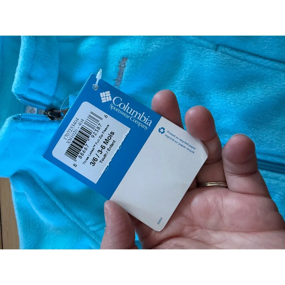 NWT Columbia baby blue‎ full zip fleece sweater